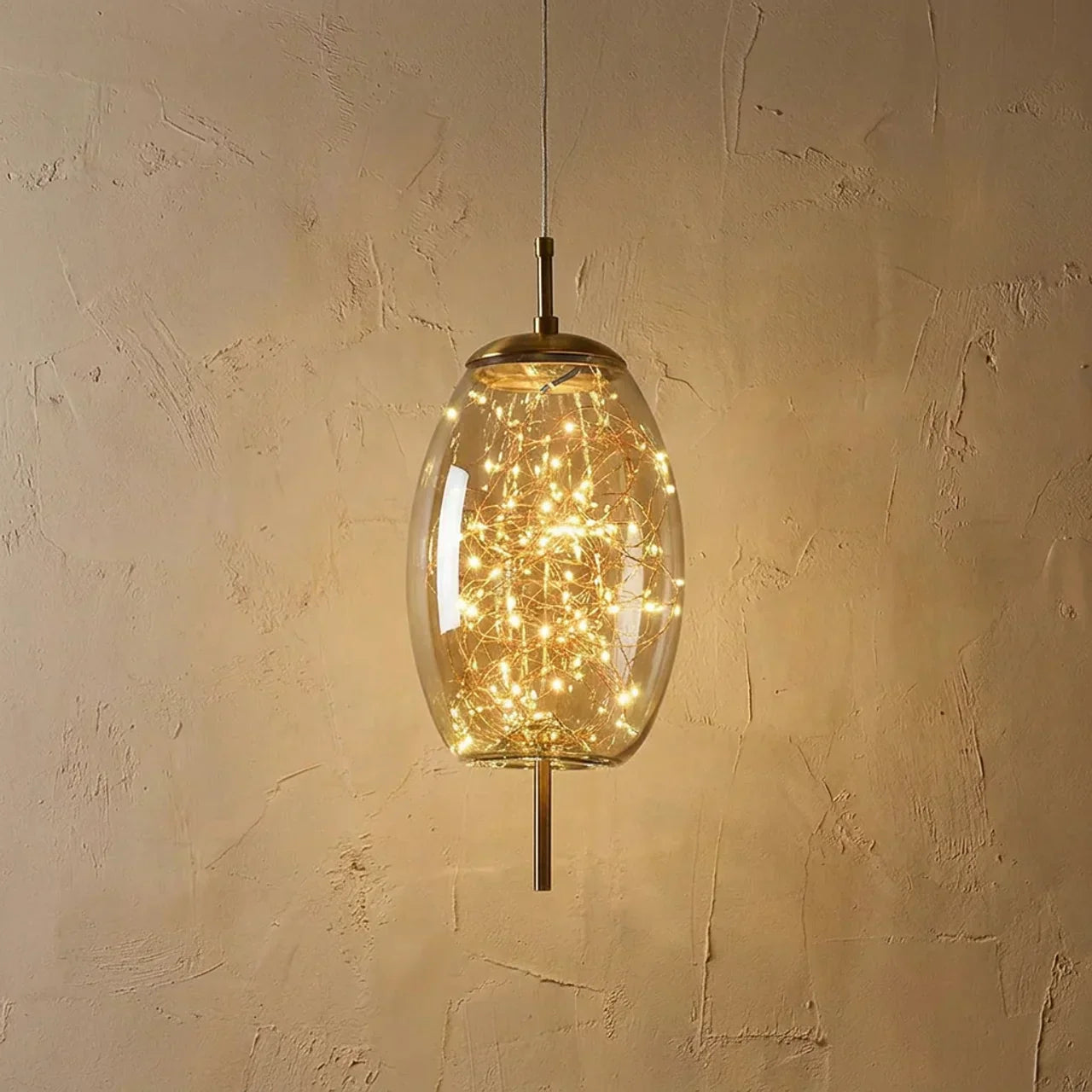 Glass Cylinder and Oval Pendant Ceiling Light Fixture | Temsk