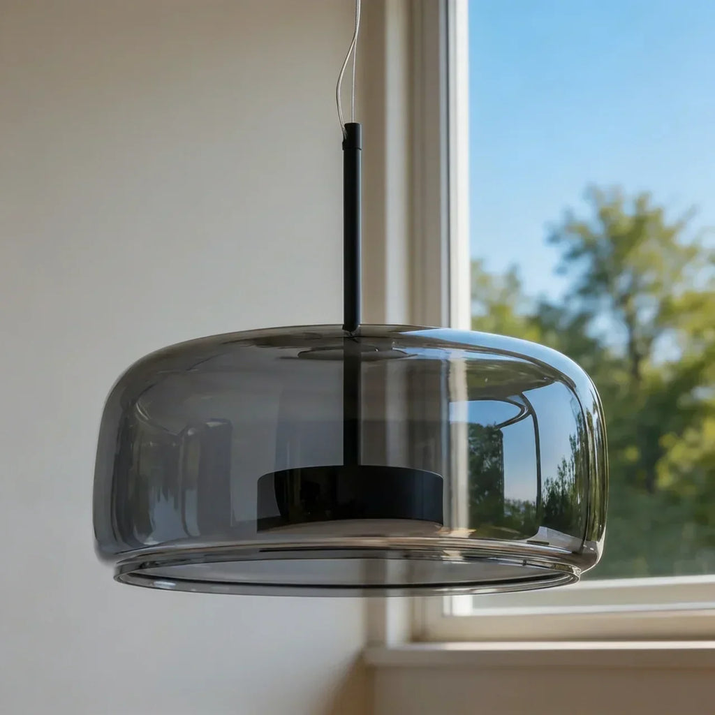 Smoked Glass Pendant Light With Built In LED For Ceiling Mount | Temsk