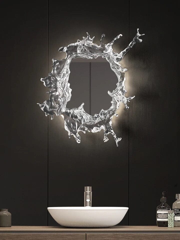Water Splash LED Mirror with Warm Glow and Waterproof Resin | Temsk