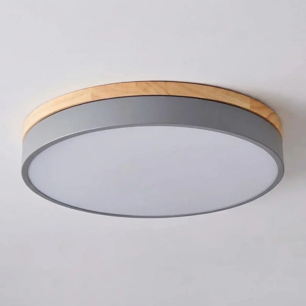 Wood Trim LED Ultra Thin Flush Mount Ceiling Light | Temsk