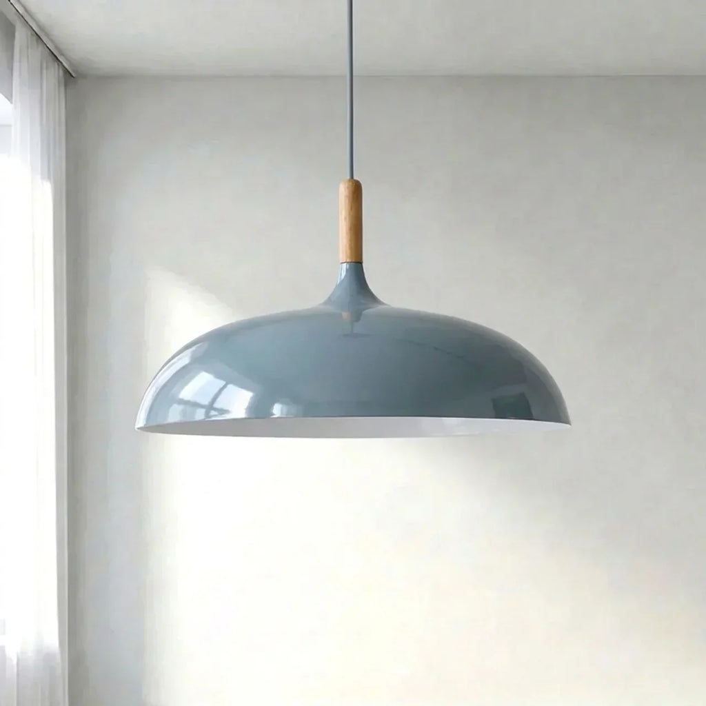 Pendant Light With Sculptural Shape Design In Metal And Wood | Temsk