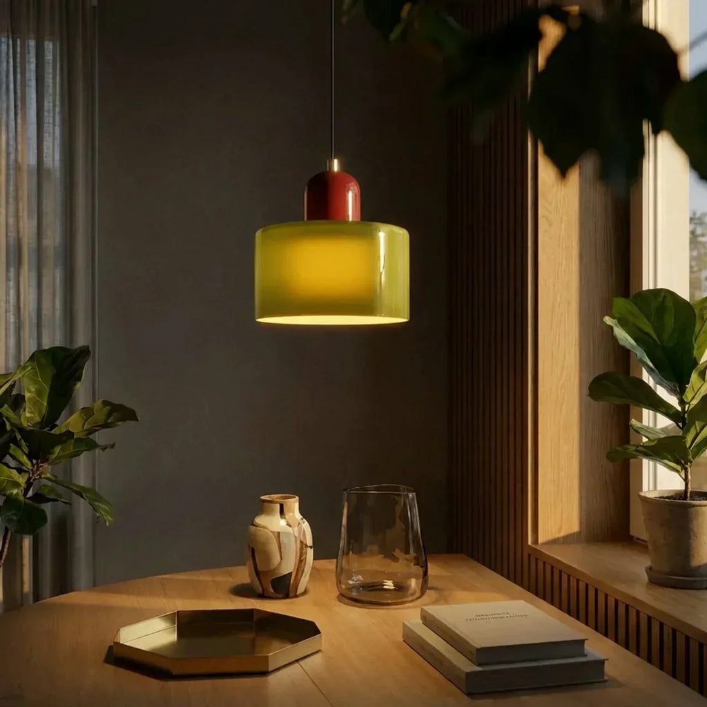 Glass Flush Mount Ceiling Light With Soft Coloured Shade | Temsk