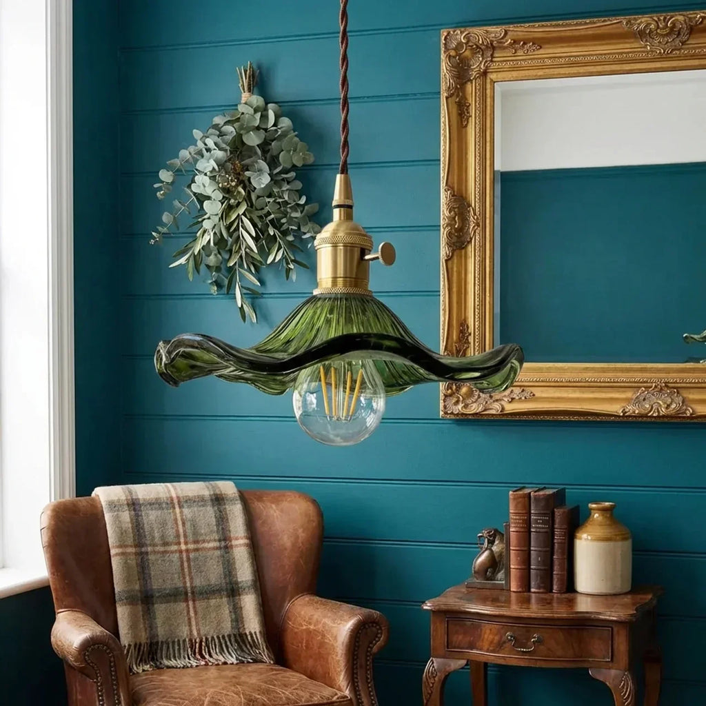Art Deco Scalloped Glass Ceiling Light Fixture For Home Interiors | Temsk