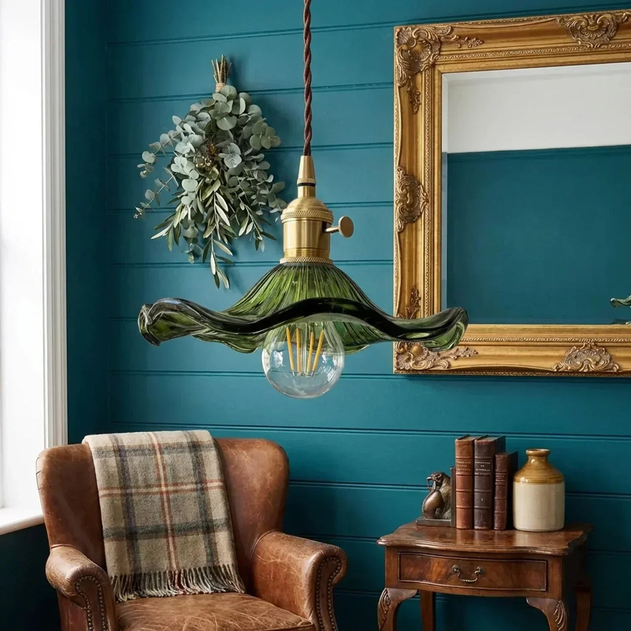 Art Deco Scalloped Glass Ceiling Light Fixture For Home Interiors | Temsk