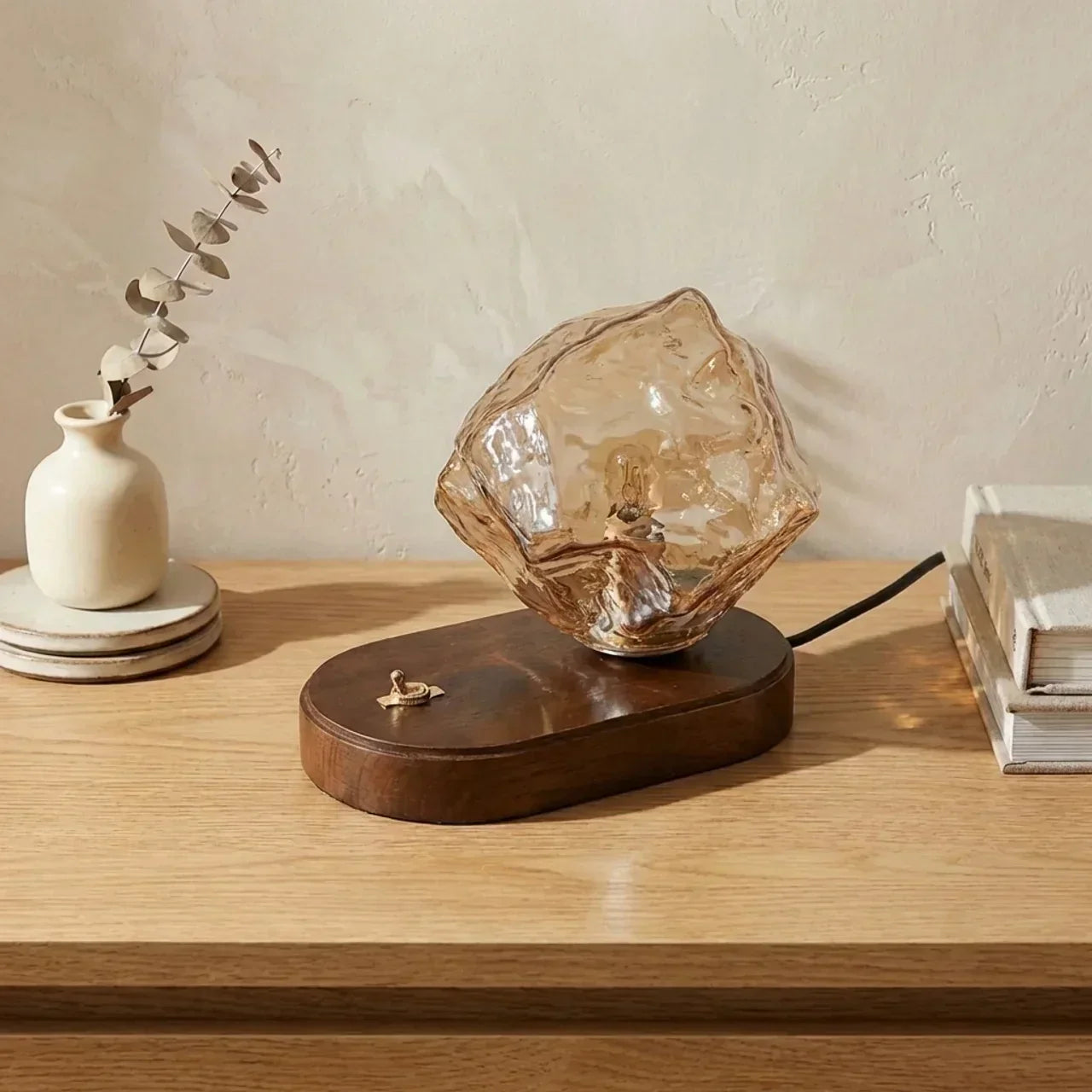 Organic Glass Table Lamp Lighting Fixture For Elegant Interiors | Temsk