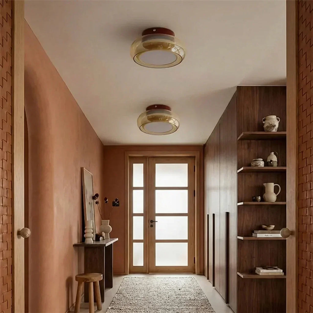 Glass Flush Mount Ceiling Light For Low Profile Ceilings | Temsk