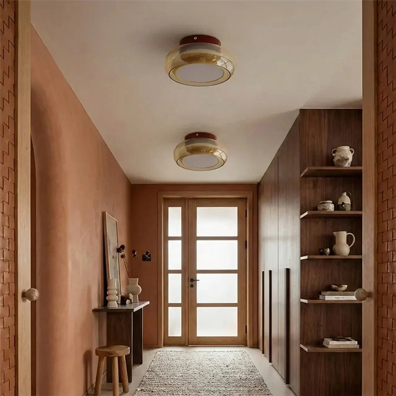Glass Flush Mount Ceiling Light For Low Profile Ceilings | Temsk