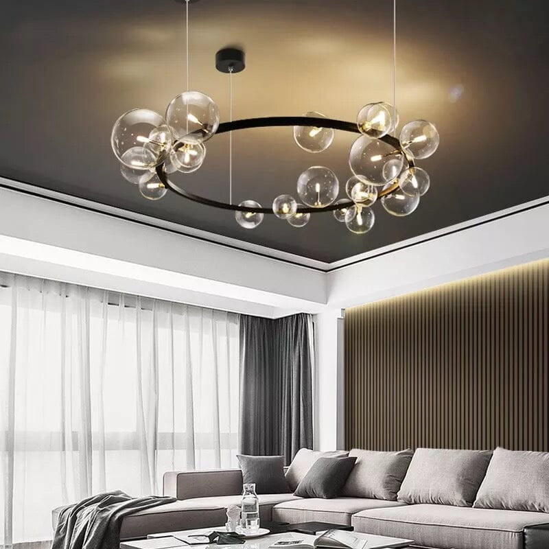 Elara Bubble Glass Chandelier Aluminum Frame Hand Blown Glass 90-260V LED Bulbs Included | Temsk