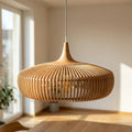 Wood Pendant Light With Minimalist Dome Shade For Indoor Use | Temsk