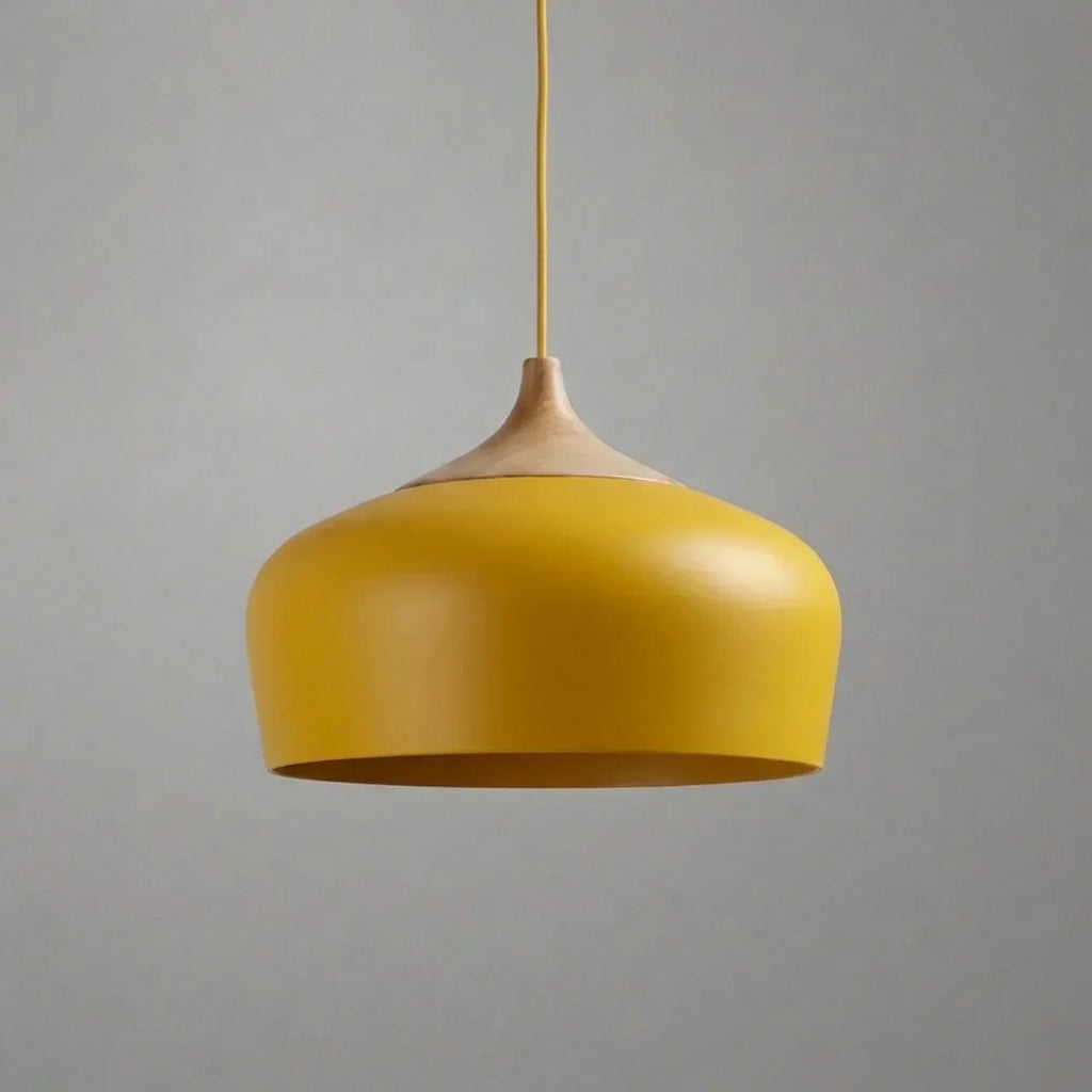 Pendant Light With Sculptural Shape Design In Metal And Wood | Temsk