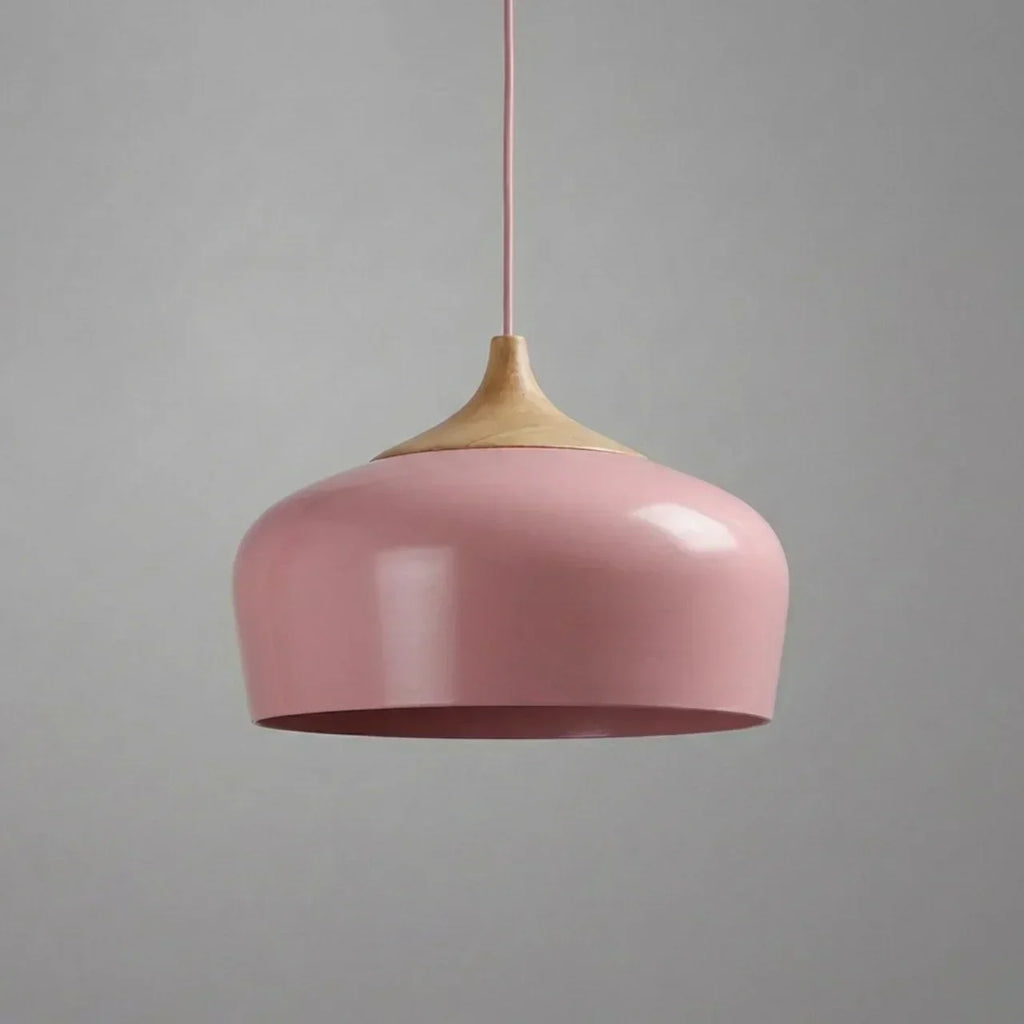 Pendant Light With Sculptural Shape Design In Metal And Wood | Temsk