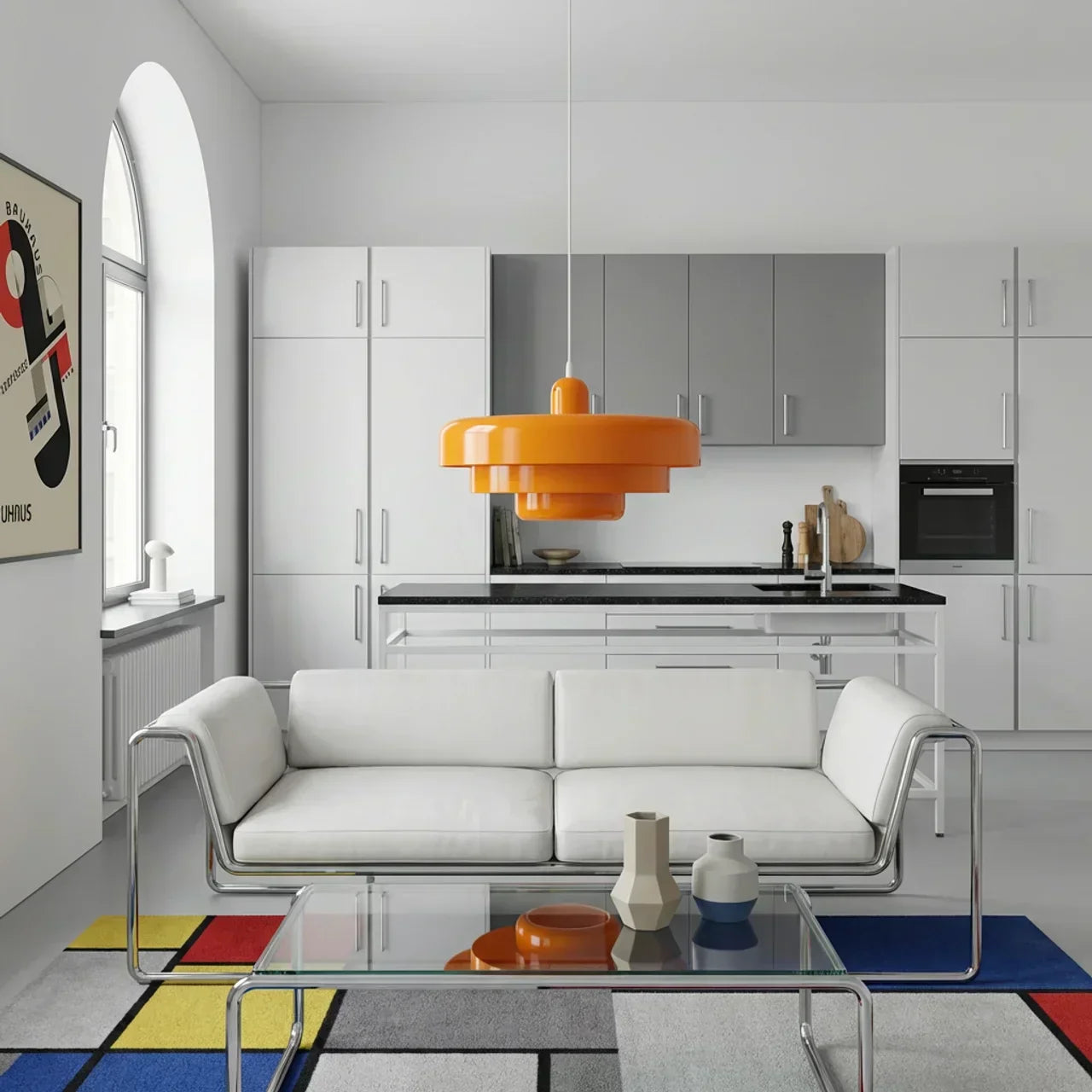 Bauhaus Style Tiered Glass Pendant Light For Ceiling Mount | Temsk