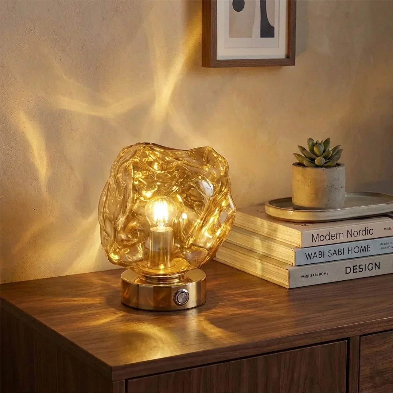 Organic Lava Glass Table Lamp For Interiors And Modern Decor | Temsk