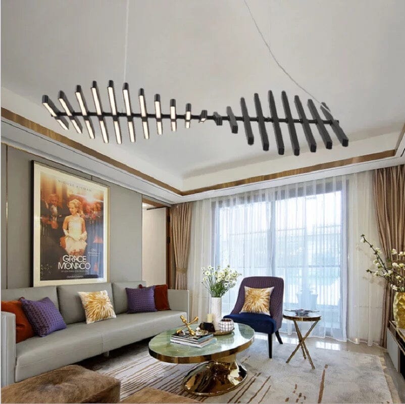 LatticeChord Chandelier Aluminum Modern Pendant With Remote And 40 E26/E27 Sockets | Temsk