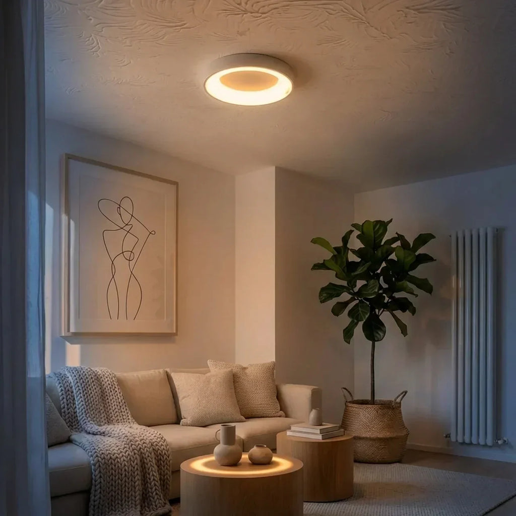 Flush Mount Ceiling Light With Hollow Centre LED Design | Temsk