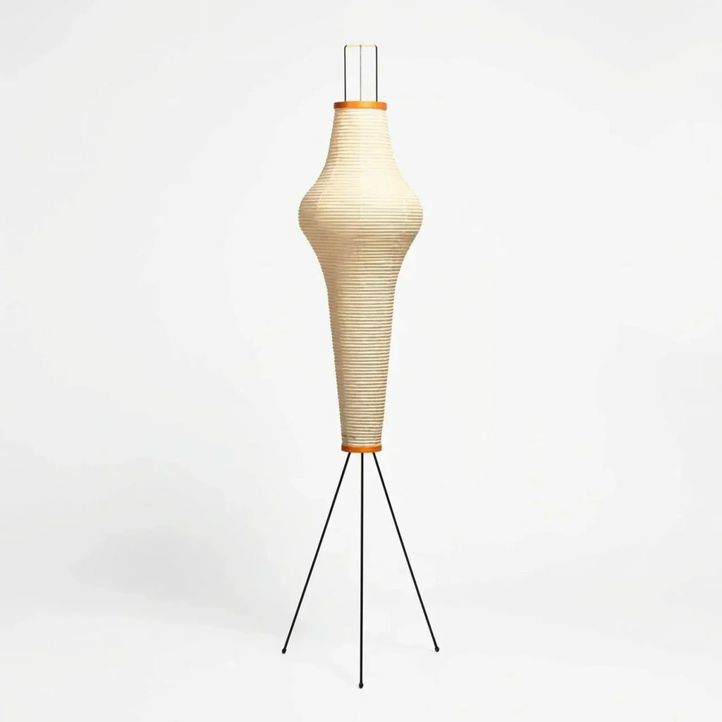 Rice Paper Floor Lamp With Sculptural Japanese Style Shade | Temsk