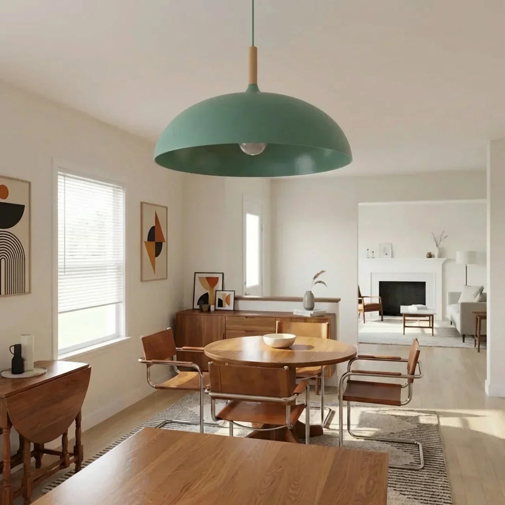 Pendant Light With Sculptural Shape Design In Metal And Wood | Temsk