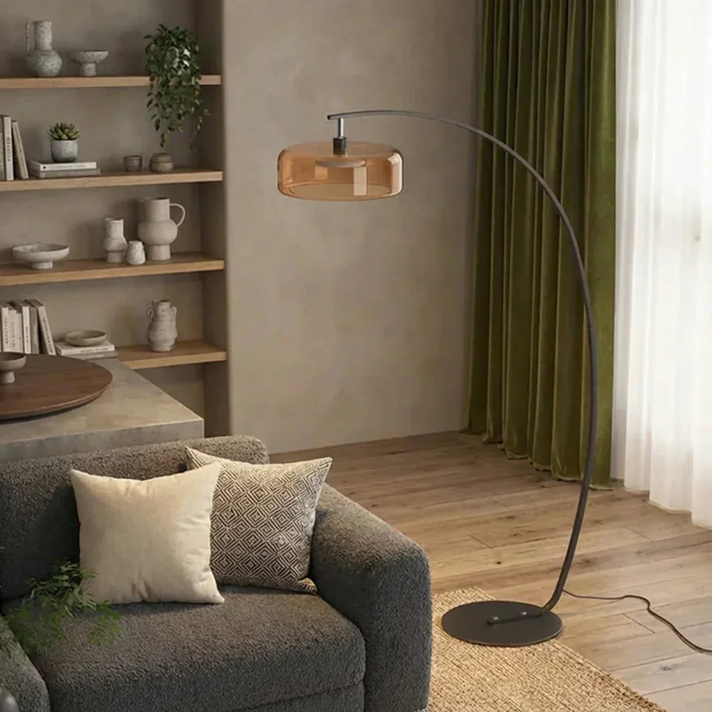 Arched Glass Floor Lamp For Modern Living Spaces And Ambience | Temsk