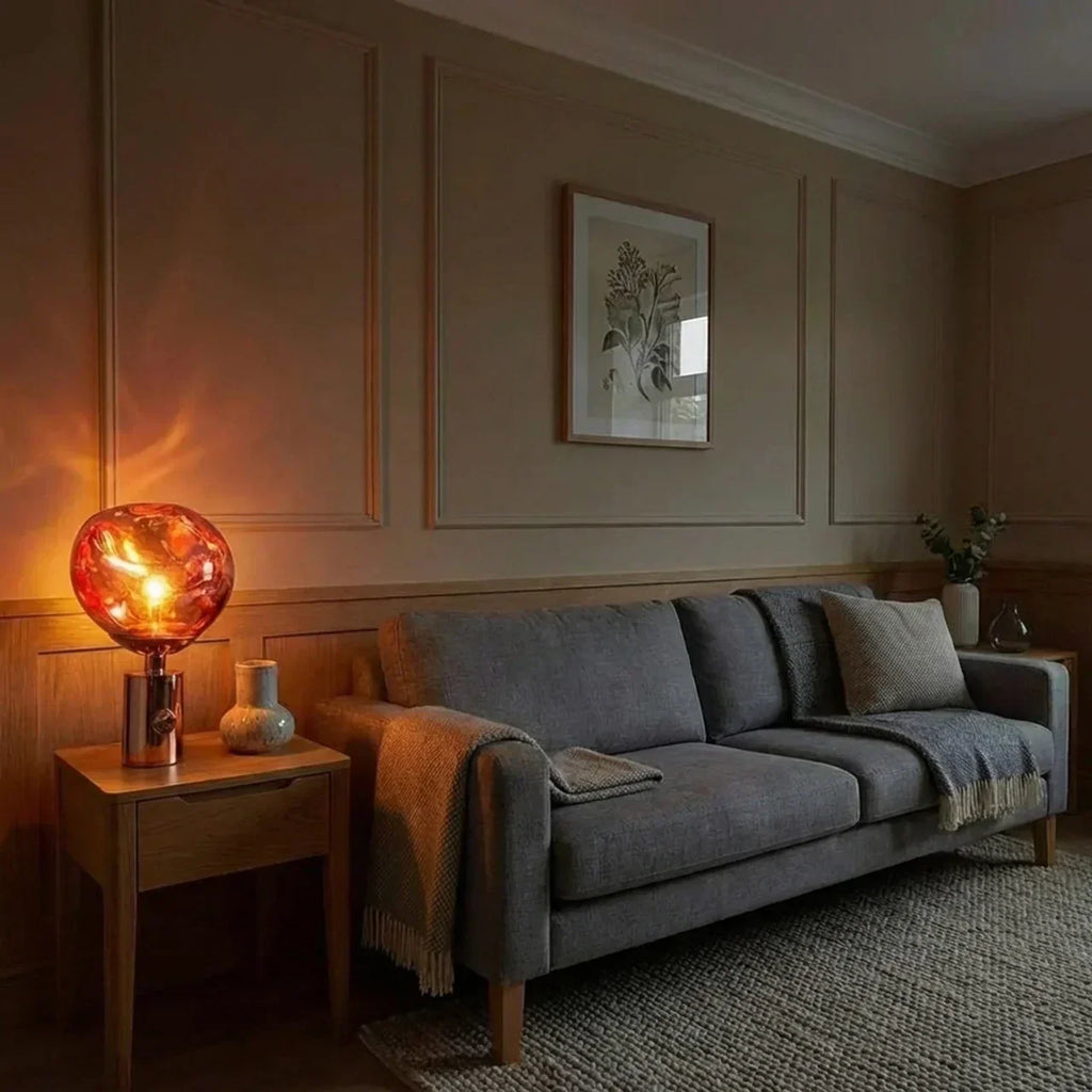 Melted Acrylic Table Lamp With Sculptural Molten Style Shade | Temsk