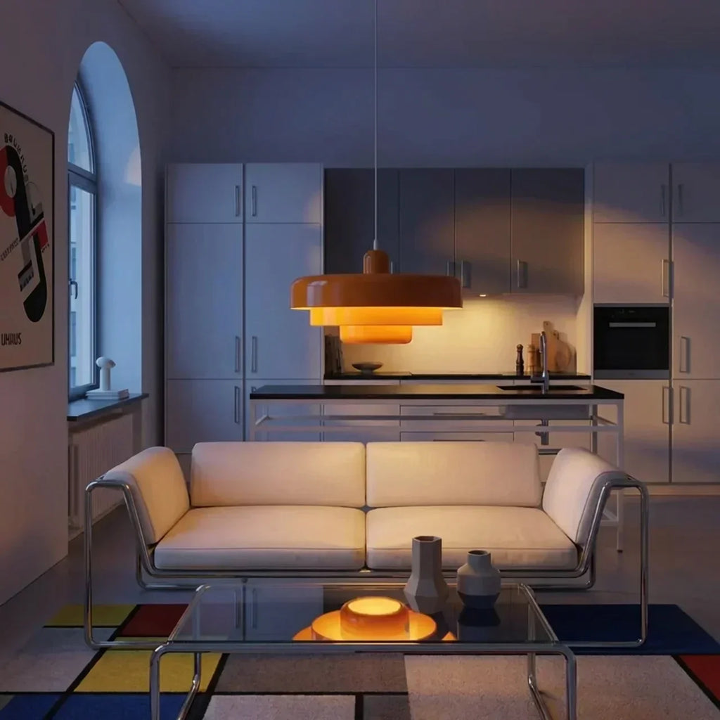 Bauhaus Style Tiered Glass Pendant Light For Ceiling Mount | Temsk