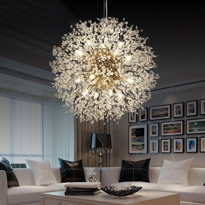 Dandelion Inspired Modern Pendant Light In Iron And Acrylic | Temsk