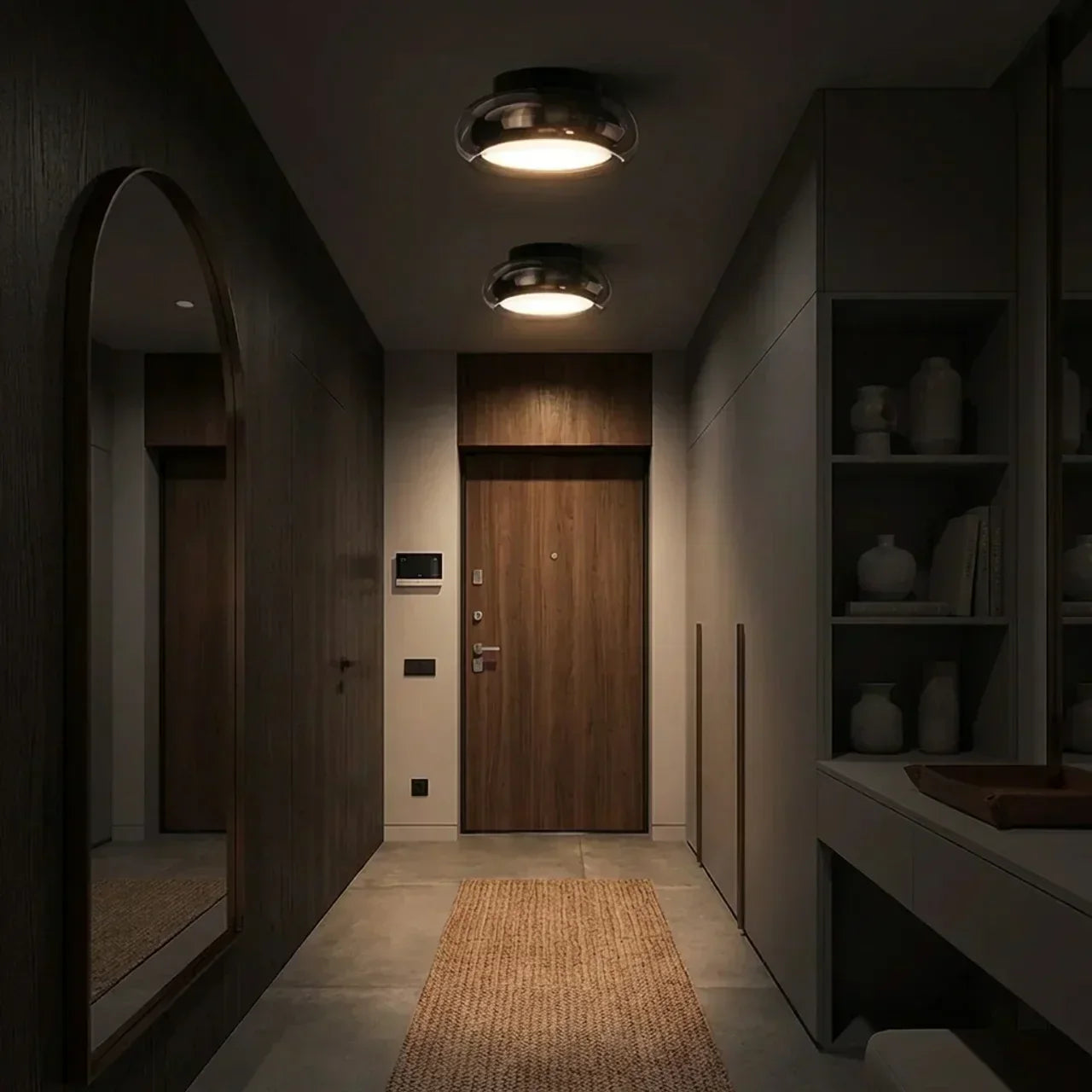 Glass Flush Mount Ceiling Light For Low Profile Ceilings | Temsk