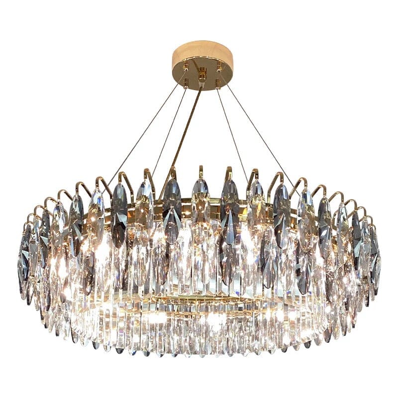 Aventis Crystal Chandelier in Bronze Finish for Hallways and Living Rooms | Temsk