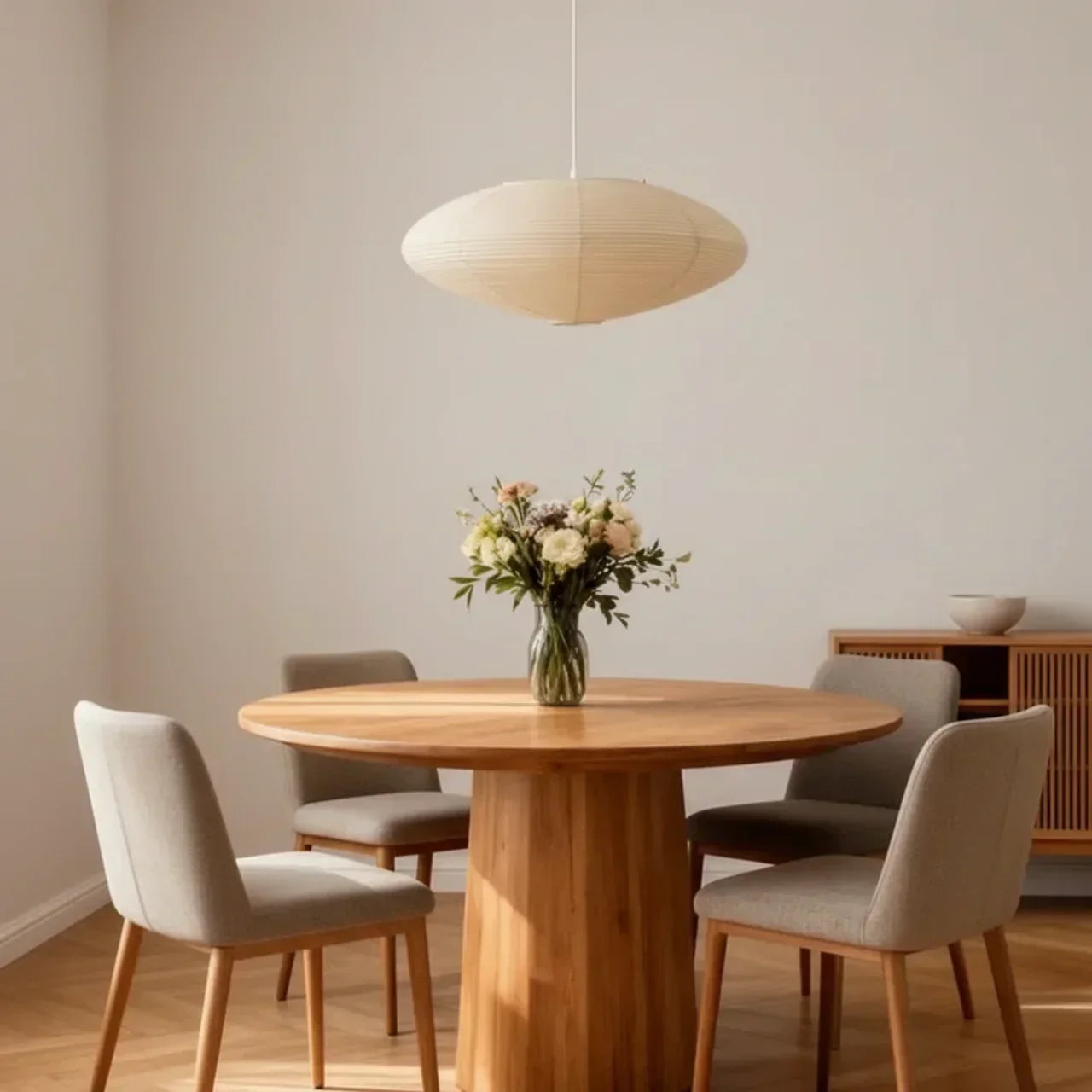 Oval Shade Rice Paper Pendant Light For Indoor Ceiling Lighting | Temsk