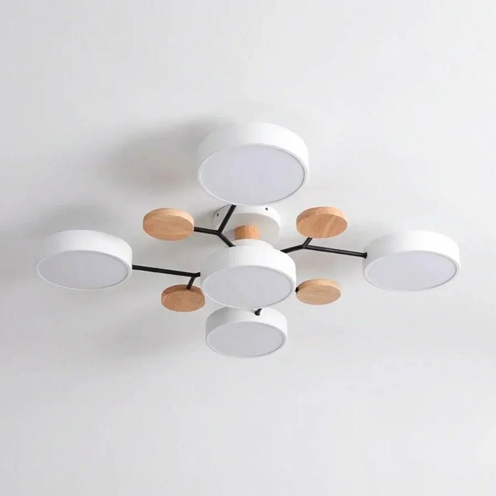 Branch Design Flush Mount Ceiling Light With Wood Accents | Temsk