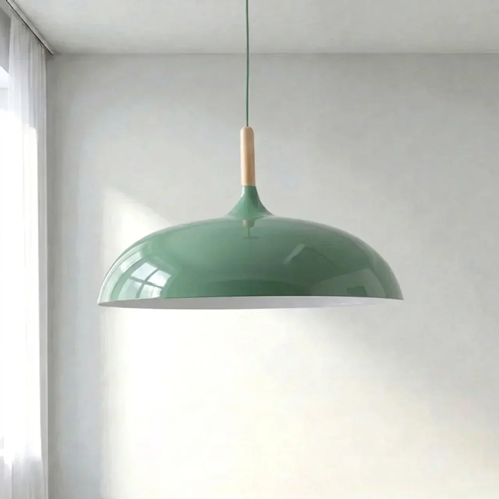 Pendant Light With Sculptural Shape Design In Metal And Wood | Temsk