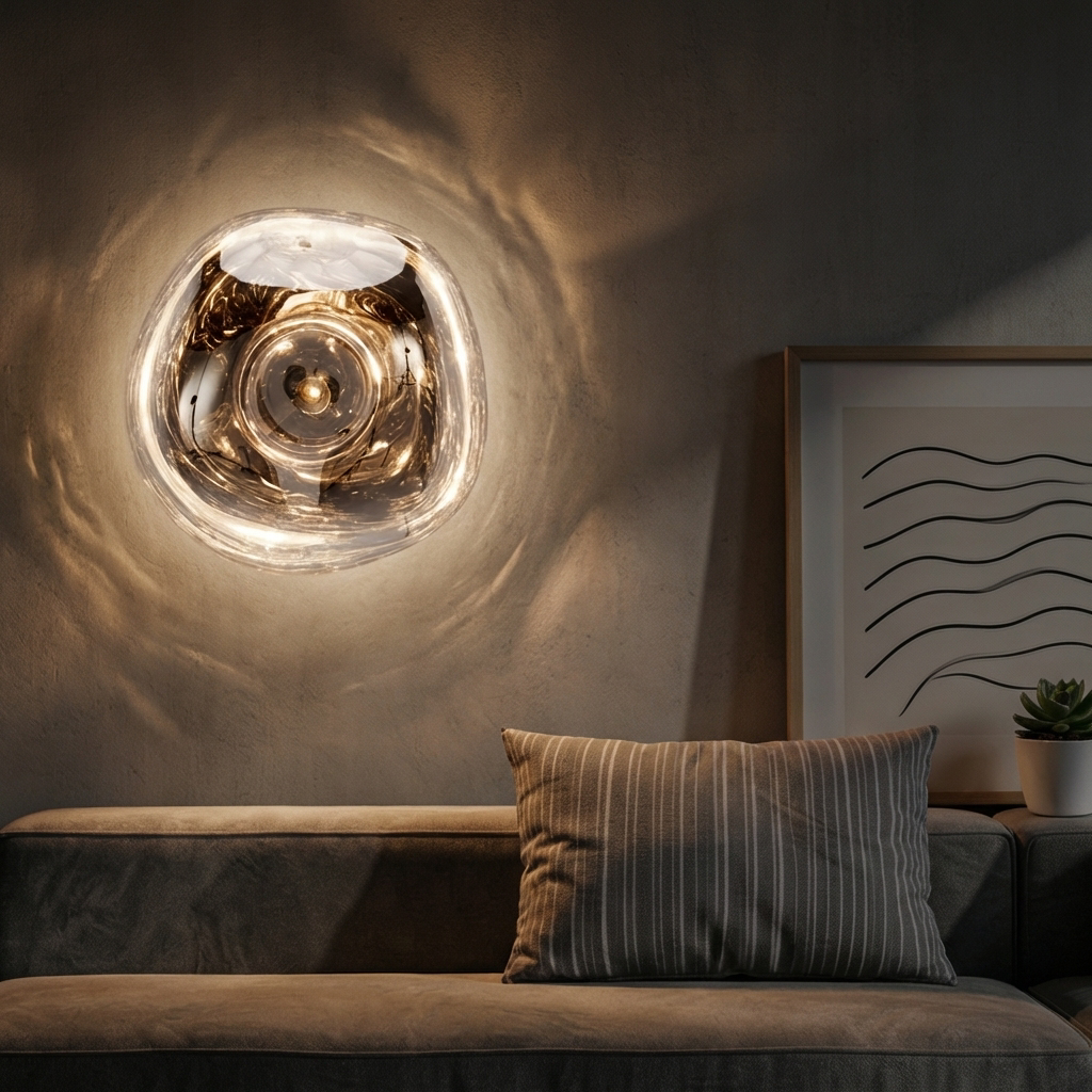 Molten Acrylic Wall Light Sconce With Glacier-Inspired Shade | Temsk