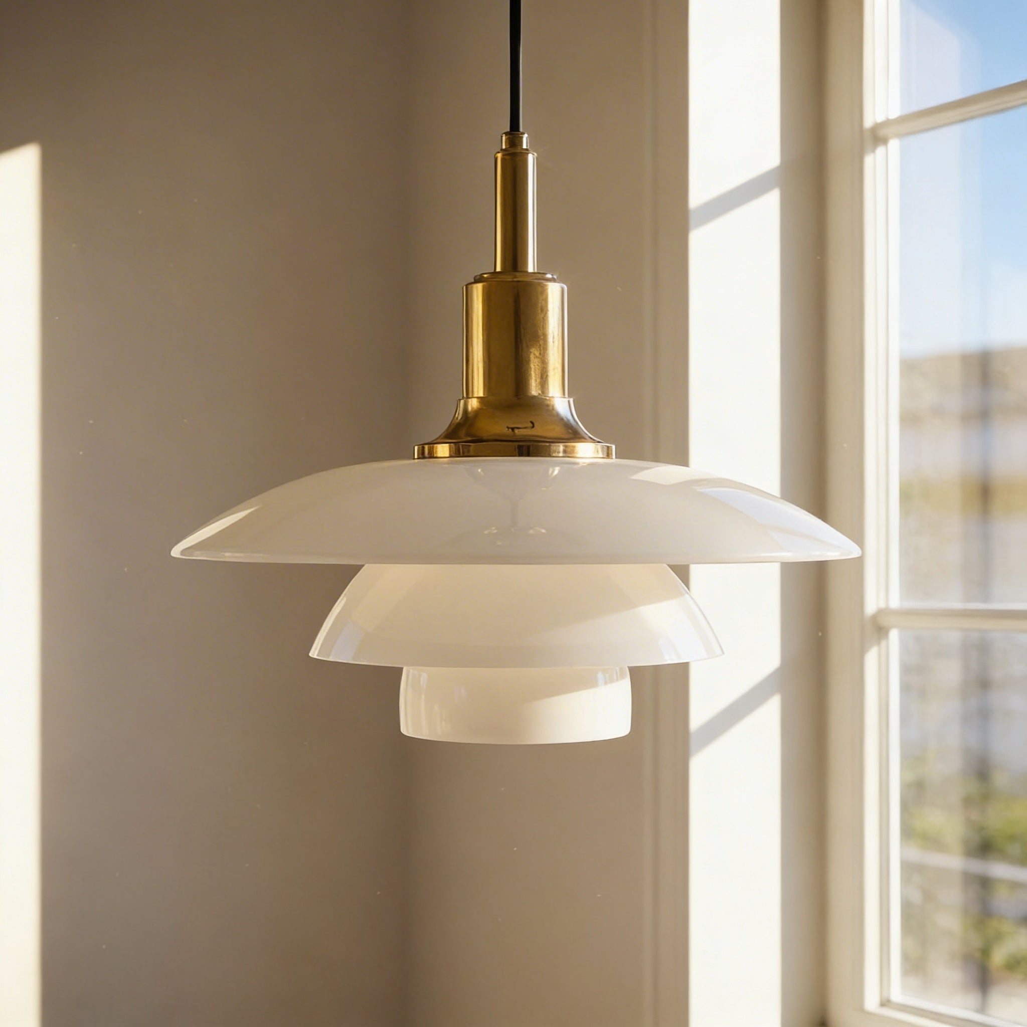 Compact Danish Layered Glass Pendant Light Fixture | Temsk