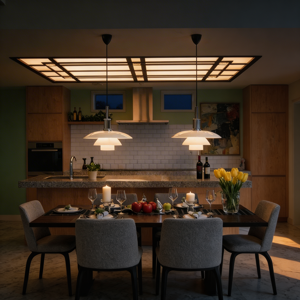 Compact Danish Layered Glass Pendant Light Fixture | Temsk