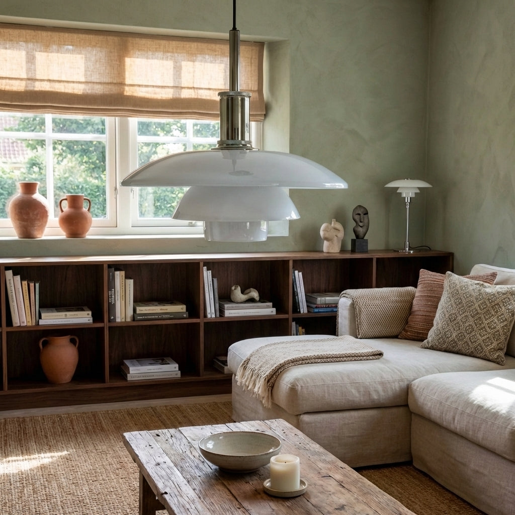 Compact Danish Layered Glass Pendant Light Fixture | Temsk