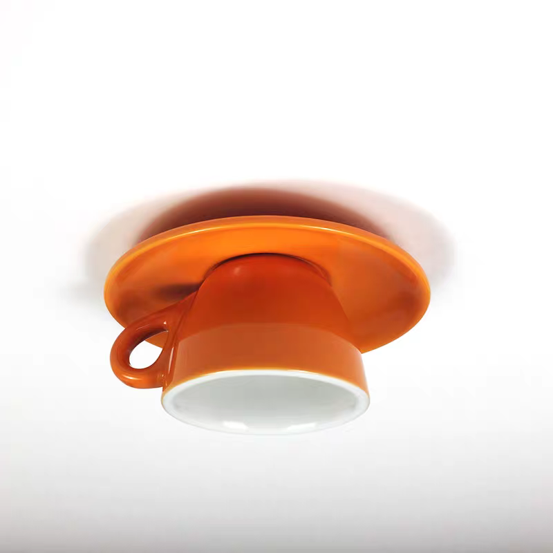 Coffee Cup Ceramic Ceiling Light With LED In Blue Pink For Bedroom And Living Room | Temsk