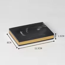 Regal Black Marble Presentation Tray With Gold Rim For The Bathroom | Temsk