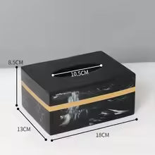 Regal Black Marble Presentation Tray With Gold Rim For The Bathroom | Temsk