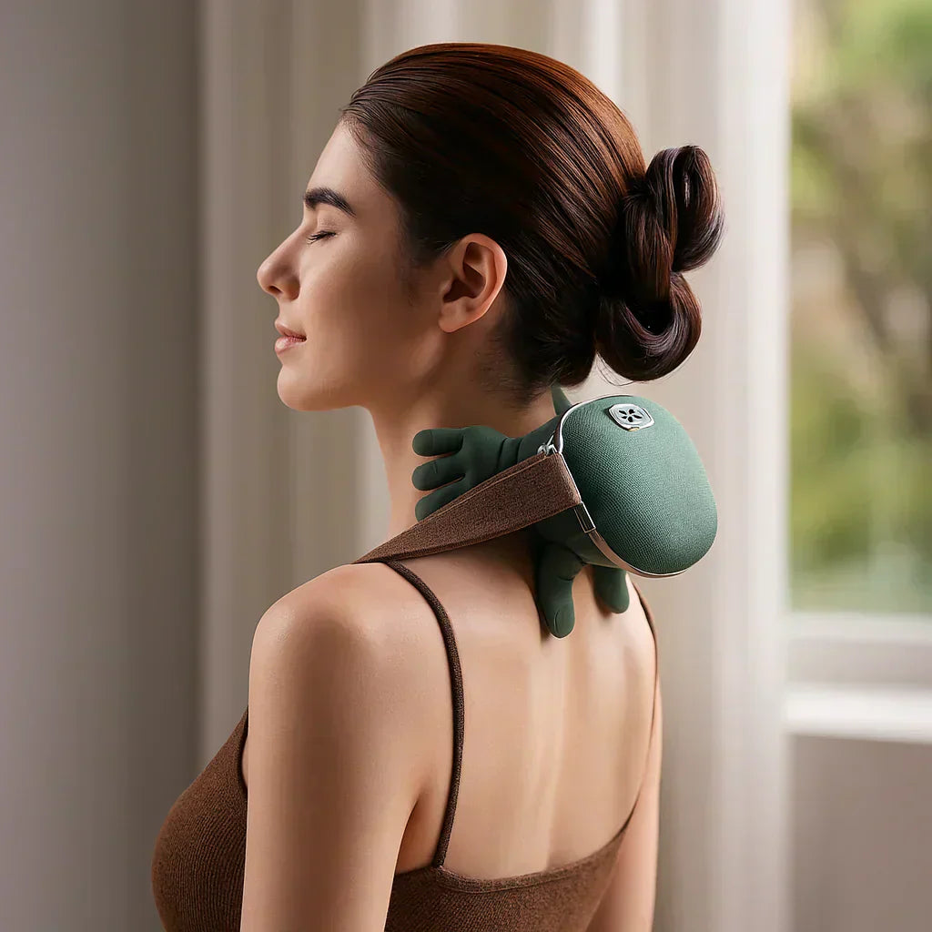 Portable Heated Neck Massager With Vibrating Therapy For Home Or Travel | Temsk
