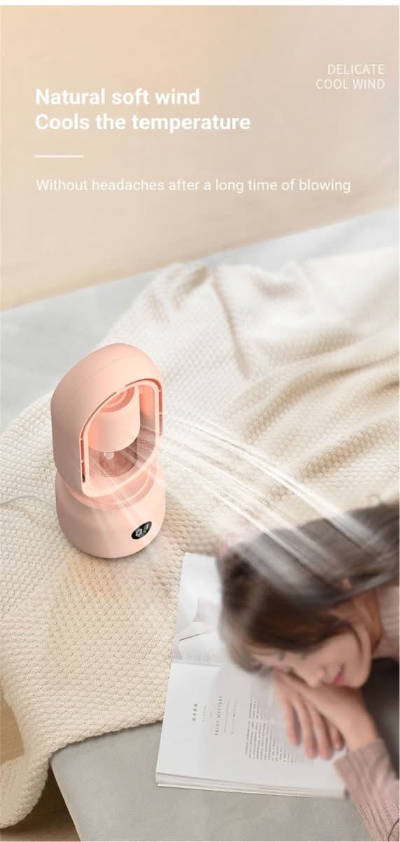 BreezeMist Portable Bladeless Fan With Humidifier And Night Light | Temsk