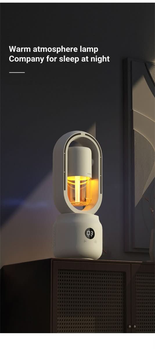 BreezeMist Portable Bladeless Fan With Humidifier And Night Light | Temsk