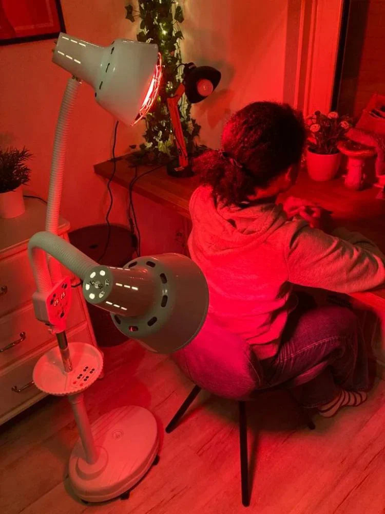 Dual-Head Infrared Heat Lamp for Home Therapy | Temsk