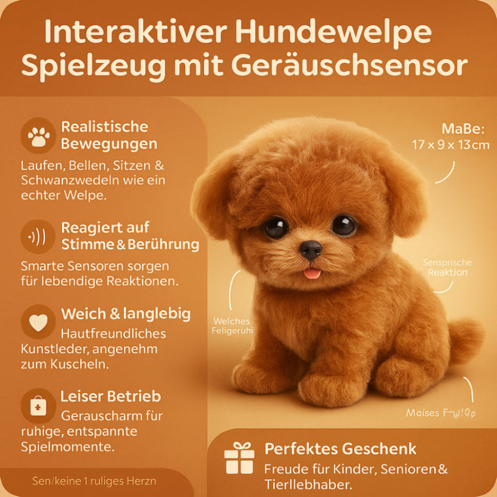 Interaktives Plüsch-Roboterwelpen-Spielzeug für Kinder, lebensechter Roboterhund | Temsk