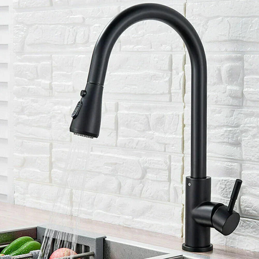Spray Kitchen Faucet With Pull Out Single Handle Sink Tap | Temsk