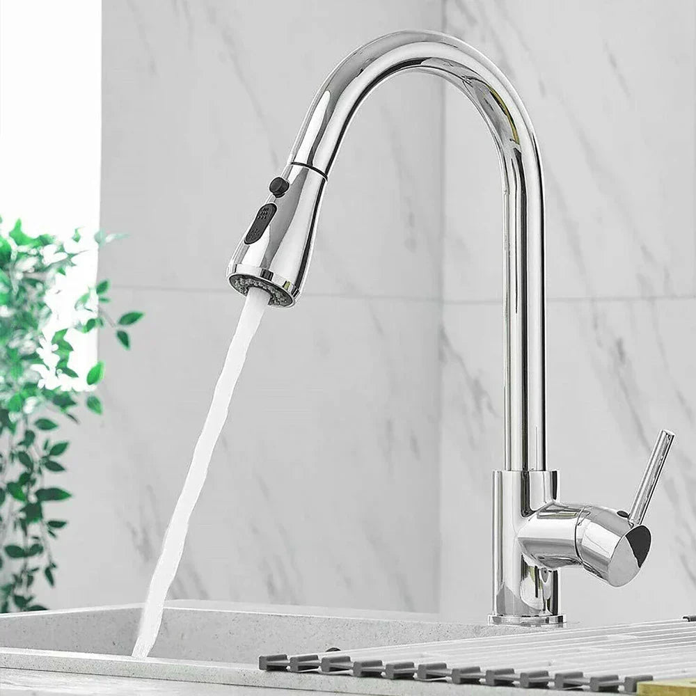Spray Kitchen Faucet With Pull Out Single Handle Sink Tap | Temsk