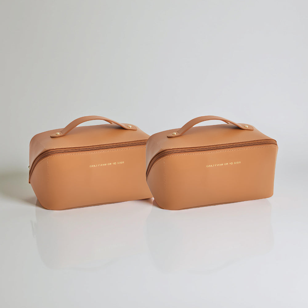 Travel Makeup Bag With PU Shell And Cosmetic Case Large Capacity | Temsk