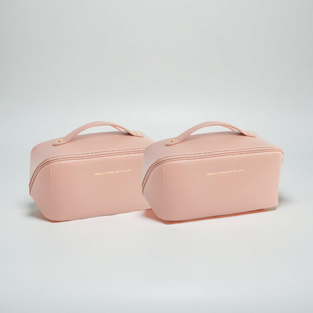 Travel Makeup Bag With PU Shell And Cosmetic Case Large Capacity | Temsk