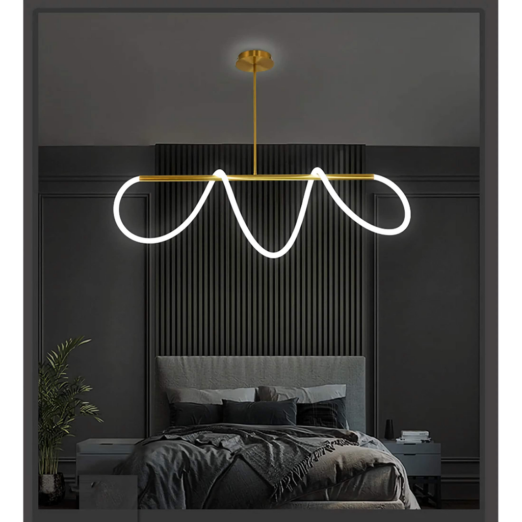Copper G9 LED Ceiling Lamp, Curved Tube, Surface Mounted, Gold Black Silver | Temsk