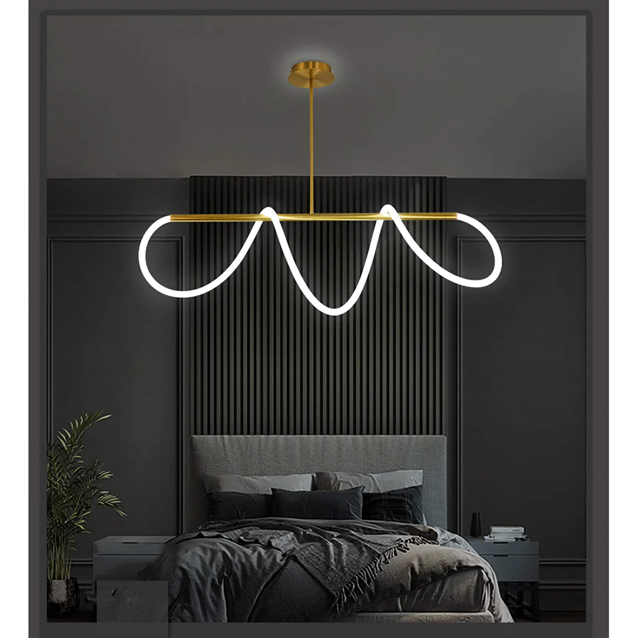 Copper G9 LED Ceiling Lamp, Curved Tube, Surface Mounted, Gold Black Silver | Temsk