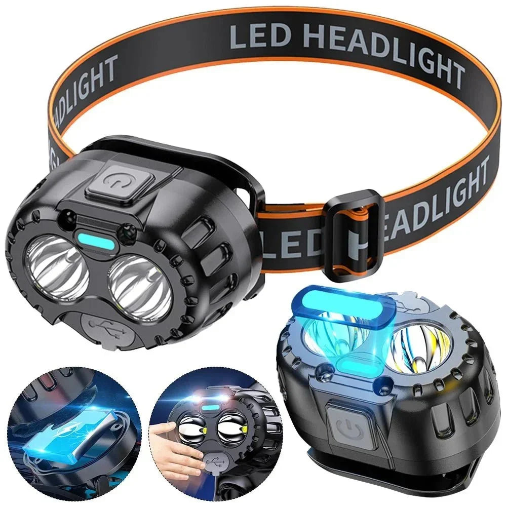 LED čelovka – dobíjecí 250 lumenů IPX4 světlo