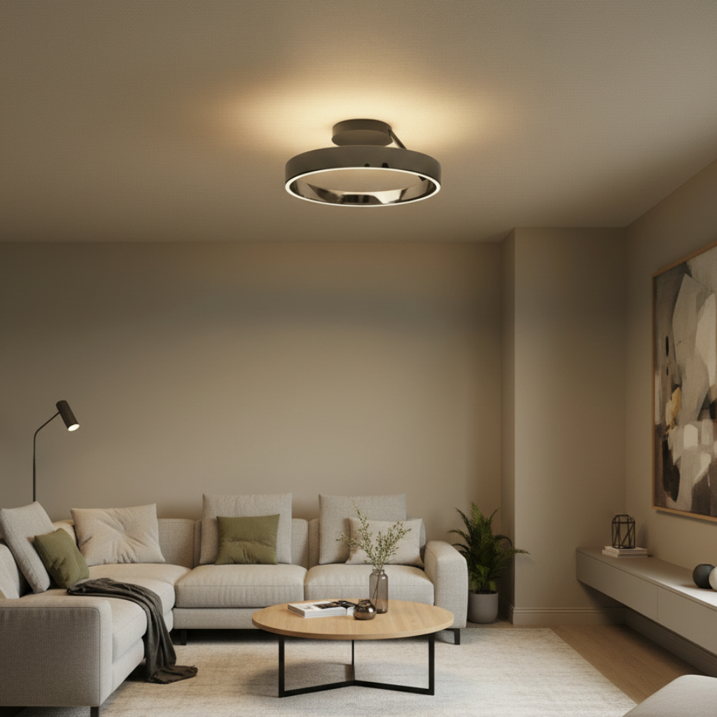 Runde LED-Deckenleuchte mit flacher Montage für moderne Wohnungen | Temsk